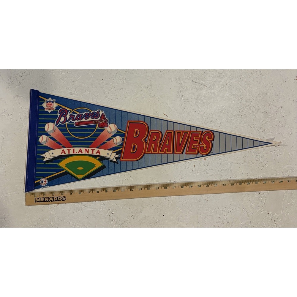 Vintage 1990's MLB Baseball Atlanta Braves Sports Felt Pennant National League